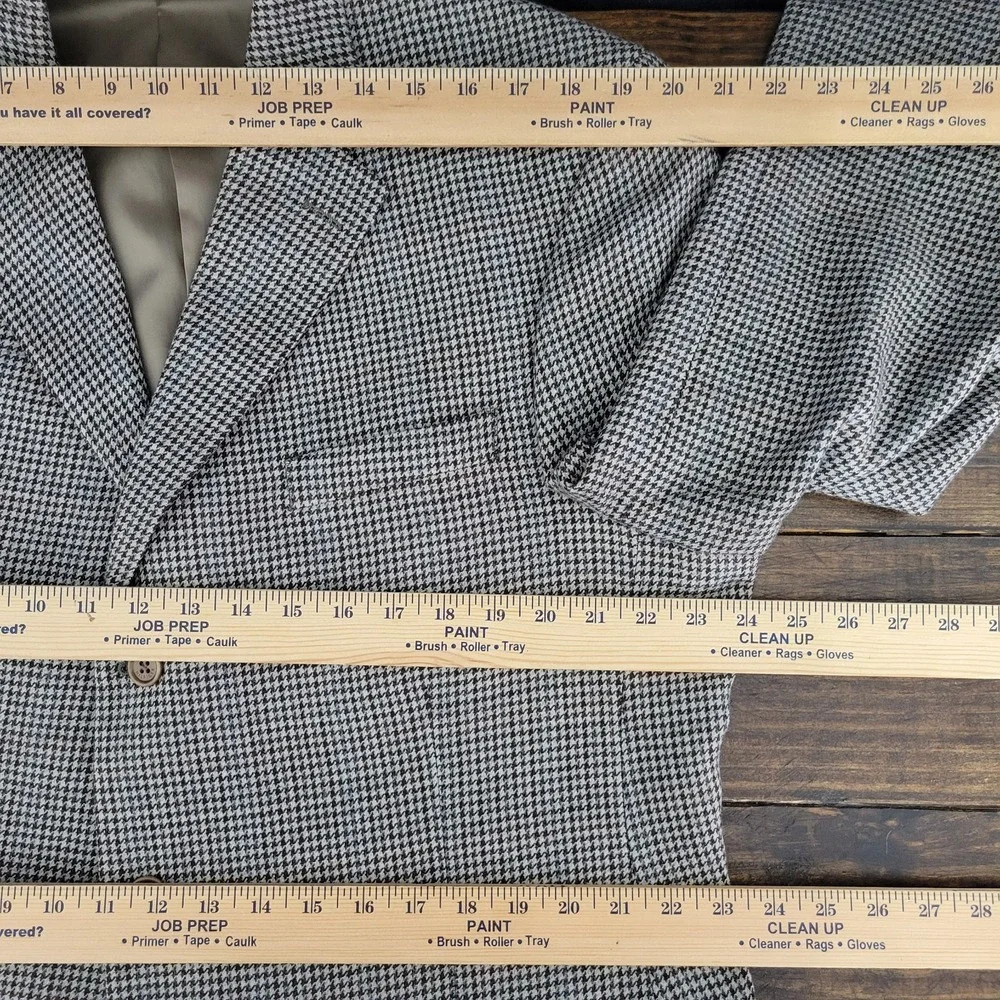 Tommy Hilfiger Men's Sport Coat Blazer Three Button Flannel Wool Houndstooth 46L